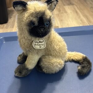 Hallmark "My Best Friend" Siamese Cat Plush – Blue Eyes Stuffed Animal